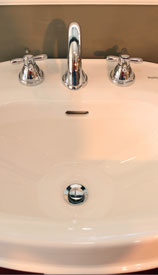 bathroom counter and cabinets